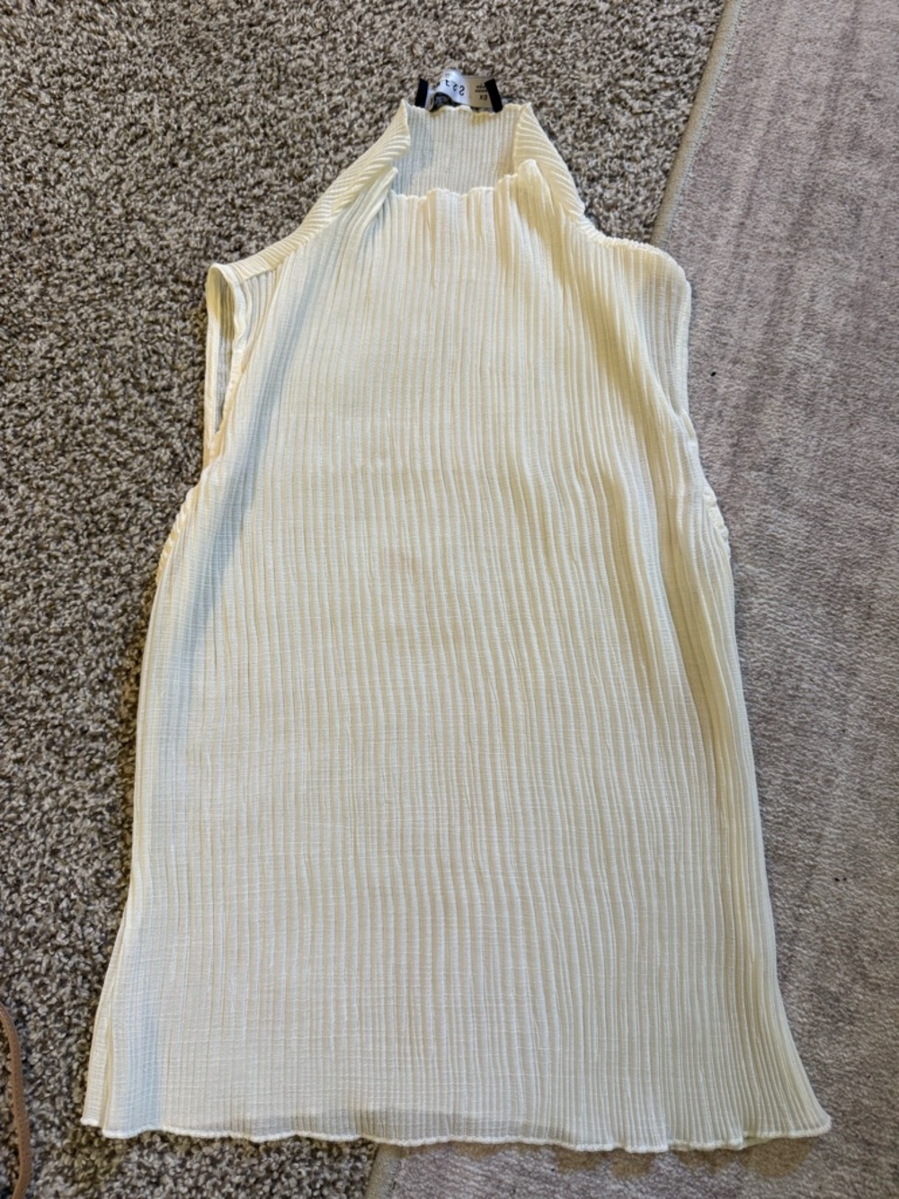 Lioness Cream Ribbed Sleeveless Halter Top